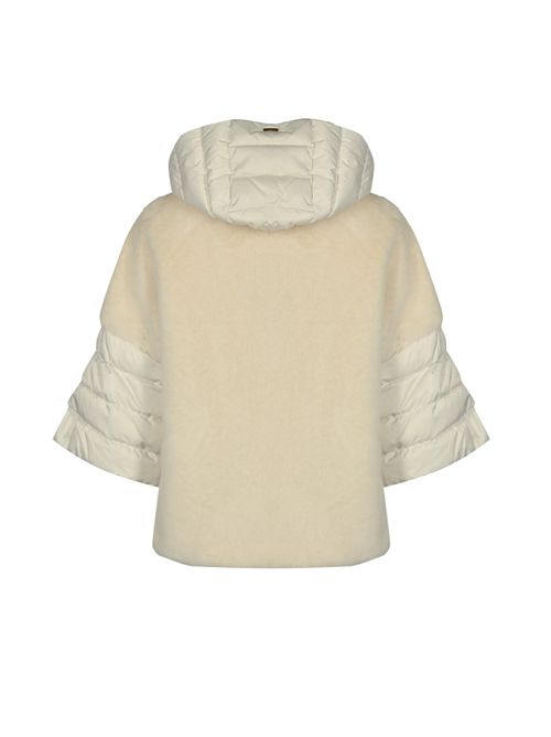 Cappa in satin e lady alternative fur Bianco Herno | PI002132D 12170Z1000